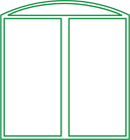 Окна или дверь 2 створки с аркой