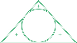 مثلث بداخله دائرة ثابتة