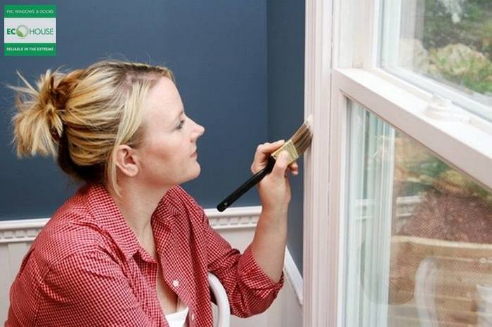 finishing painting dried paint plaster plastic window frames