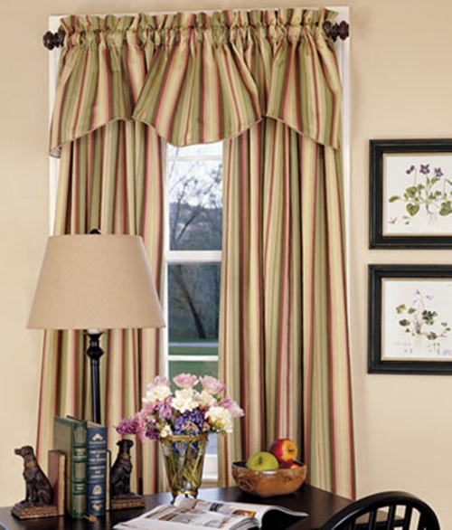 For window to look bigger than it actually is, remember the correct installing of window decorations. Curtains should be installed as high as possible and away from the window frame. Adding such installation to the curtains in horizontal stripes, you will optically expand not only the window but also the room itself.