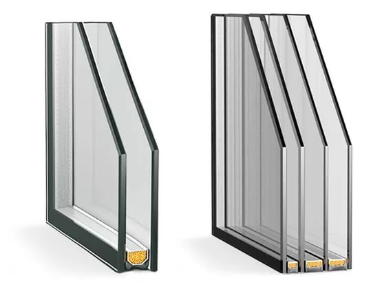 Glazing consists of several glass sheets connected by a sealed frame with a desiccant. Windows are classified by the number and type of glasses. In the composition of the single-chamber window there are two glasses, two-chamber -3 glasses, and three-chambered glazing has 4 glasses  . The number of glasses can be further increased, however this will seriously affect the light transmission properties of window. Double-chambered glazing in most cases will be ideal variant. It has properties of strength, transparency, poor thermal conductivity, high level of sound proofing. 