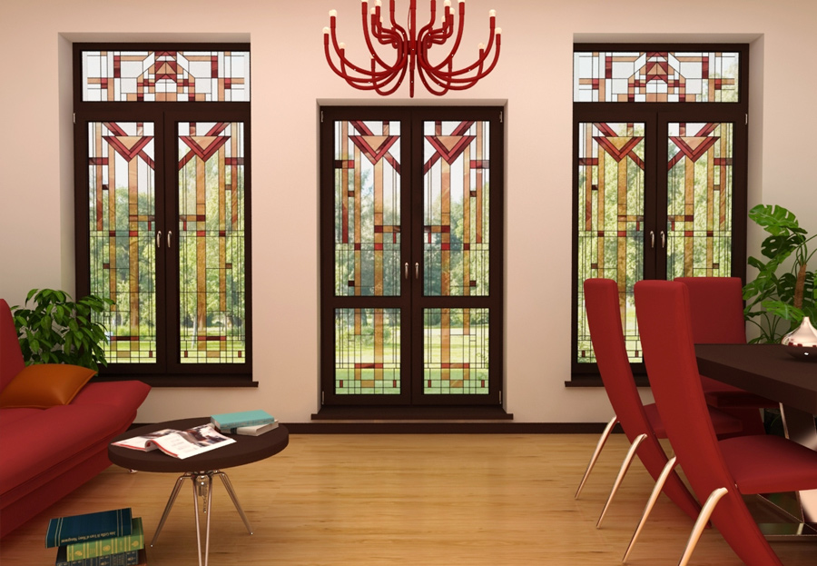 PVC windows with stained glass: modernity and classics