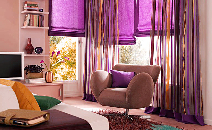 Role of color in window decoration: magic purple