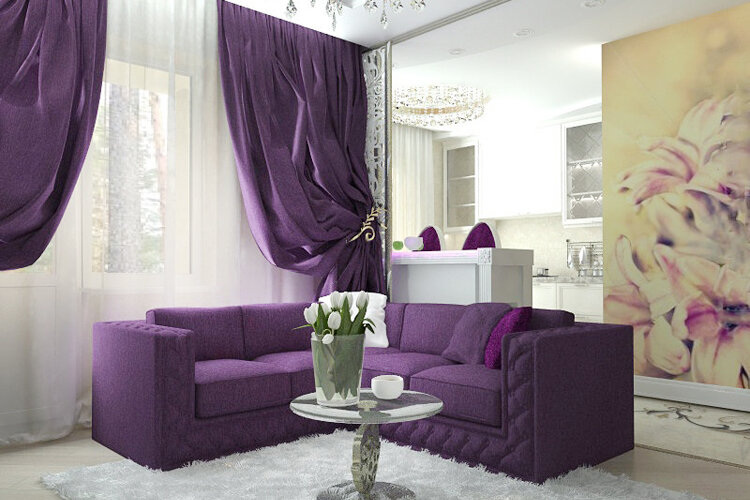 New window decor for summer: Purple