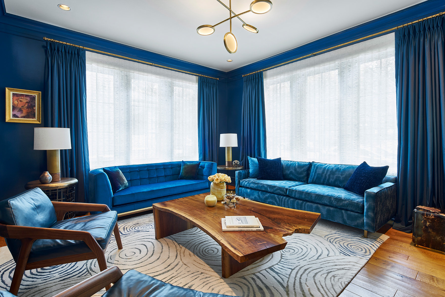 Blue Textile Decor for PVC Windows