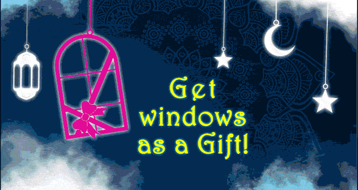 Only in April 2022, when ordering PVC windows of any type, for every 5 ordered windows get one as a Gift!