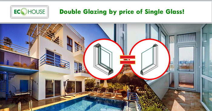 ONLY in October 2022.Completion of the order in any color of profile, any type of opening. Color of glass in glazing is transparent without reflecting effect (5*10*5). Extra options such as mosquito net, colored glass and others can be ordered additionally.